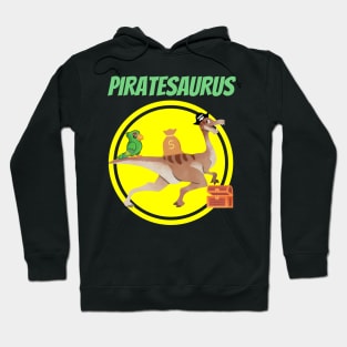 Piratesaurus Pirate Dinosaur Dino Parrot Treasure Hunter Funny Gifts Hoodie